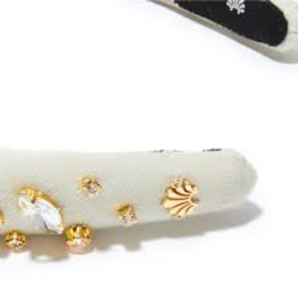 NIB! Lele Sadoughi Porcelain Crystal Velvet Embellished \